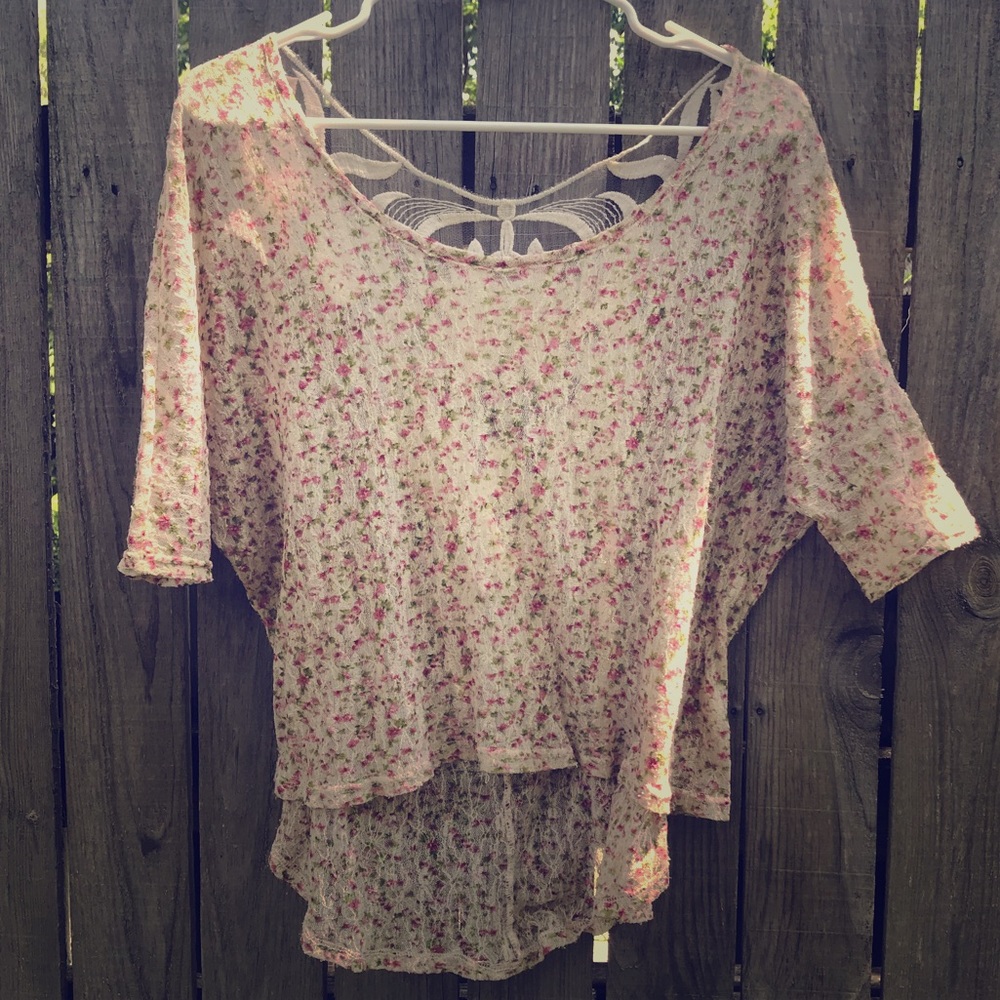 sheer floral top